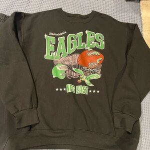 Philadelphia Eagles Black Graphic Crewneck Sweatshirt